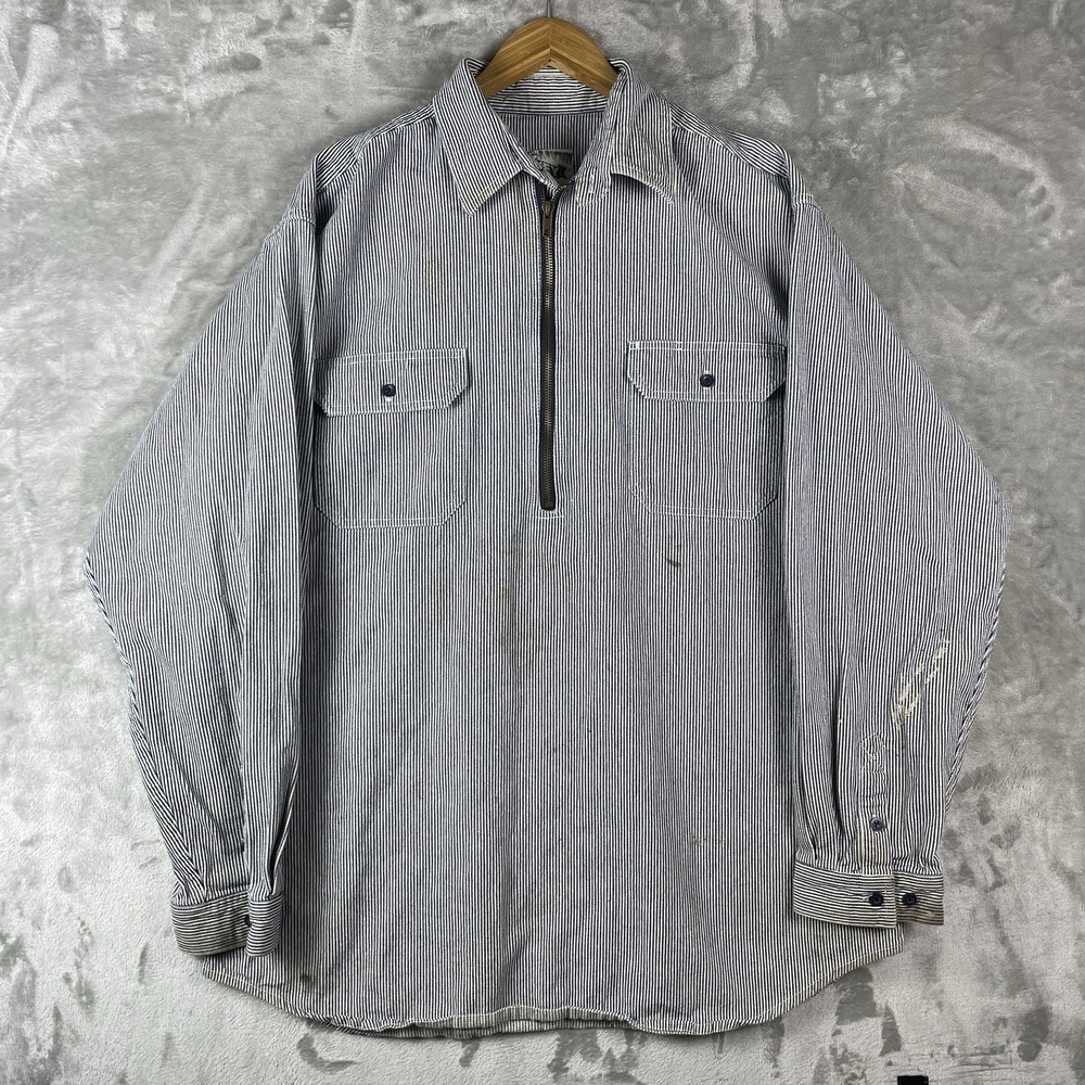 KEY Workwear Mens XLT Hickory Stripe Work Shirt Long Sleeve Western Utility